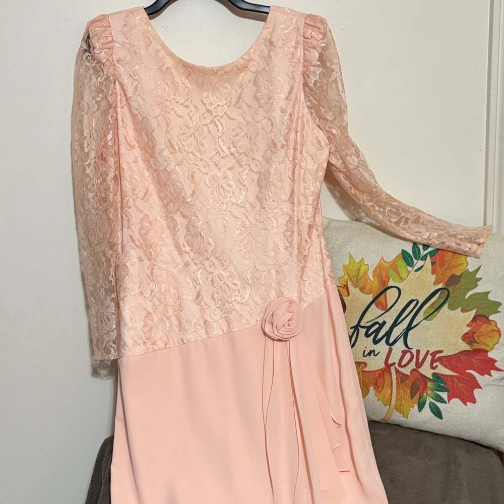 Women peach dressy dress skirt suit